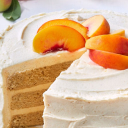 Brown Sugar Layer Cake with Peach Buttercream