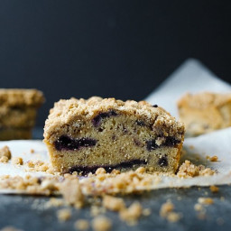 Brown Sugar Pound Cake with Blueberries and Brown Butter Crumble