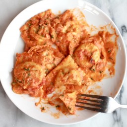 Brown Butter Lobster Ravioli with Tomato Cream Sauce