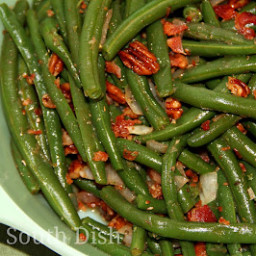 Browned Butter Green Beans with Bacon and Pecans
