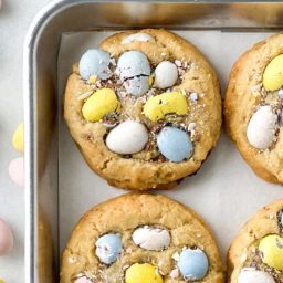 Browned Butter, Mini Egg, and Chocolate Chunk Cookies