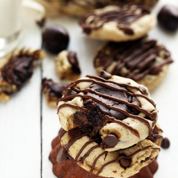Brownie + Chocolate Chip Cookie Thumbprint Cookies