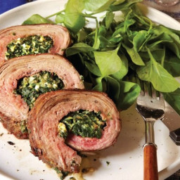 Bruce Aidells' Spinach and Gorgonzola-Stuffed Flank Steak