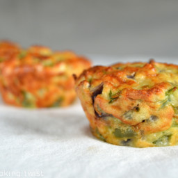Brunch muffins aux oeufs and poivrons verts