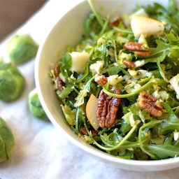 Brussel Sprout and Pear Salad with Dijon Vinaigrette