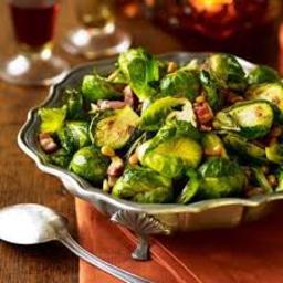 Brussel Sprouts w/ Bacon, Pecans & Balsamic Reduction