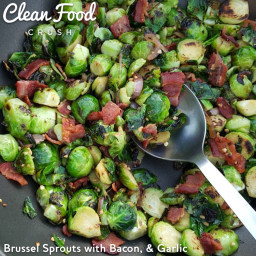 Brussel Sprouts with Bacon, & Garlic
