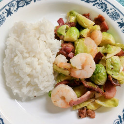 Brussel Sprouts with Shrimp and Bacon