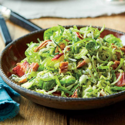 Brussels Sprout-and-Leek Slaw with Bacon and Pecans Recipe