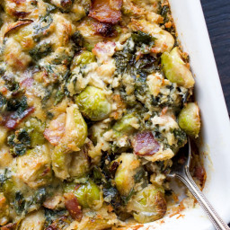Brussels Sprout, Bacon & Kale Gratin