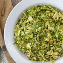 Brussels Sprout Hash with Capers, Lemon and Hazelnuts