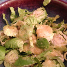 Brussels Sprout Salad with Avocado and Pumpkin Seeds