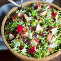 Brussels Sprout Salad with Cranberries and Pecans