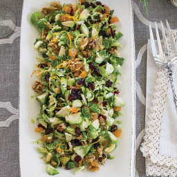 Brussels Sprout Salad with Nuts and Cranberries