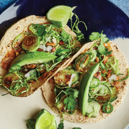 Brussels Sprout Tacos with Spicy Peanut Butter