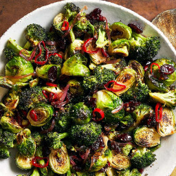Brussels Sprouts and Broccoli with Cranberry Agrodolce