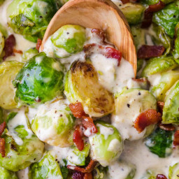 Brussels Sprouts in Alfredo Sauce