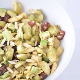 Brussels Sprouts Salad with Almonds and Dates