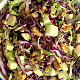 Brussels Sprouts Slaw with Cabbage and Apples