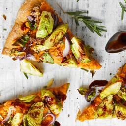 Brussels Sprouts, Sweet Potato, and Balsamic Pizza