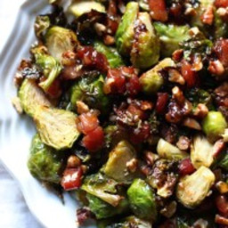 Brussels sprouts with glazed pancetta and pecans - gluten free, dairy free,