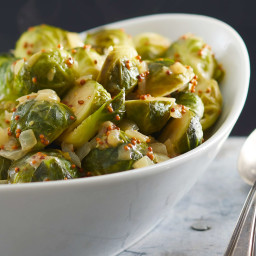 Brussels Sprouts with Maple-Mustard Sauce