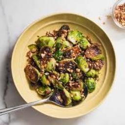 Brussels Sprouts with Maple Syrup and Smoked Almonds
