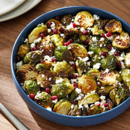 Brussels Sprouts With Pomegranate, Feta and Roasted Shallot Dressing
