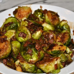 Brussels Sprouts with (Turkey) Bacon and Dates