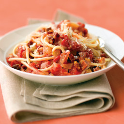 Bucatini with Pancetta, Tomatoes, and Onion