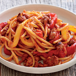 Bucatini with Sausage and Peppers