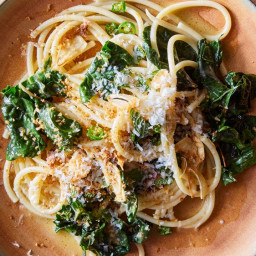 Bucatini with Swiss Chard and Garlicky Breadcrumbs