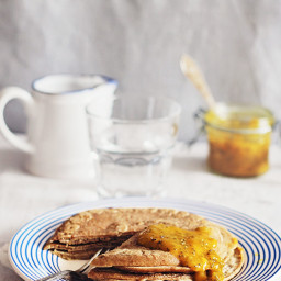 Buckwheat Pancakes with Quick Mango Chia Jam