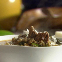 Buckwheat Soup with Porcini, Beef and Kale