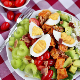 Buffalo Chicken Cobb Salad with Buffalo Deviled Eggs