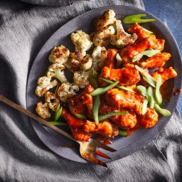 Buffalo Chicken Wings with Ranchy Cauliflower