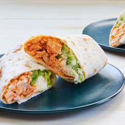 Buffalo Chicken Wraps with Blue Cheese and Celery
