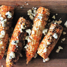 Buffalo Grilled Corn with Blue Cheese