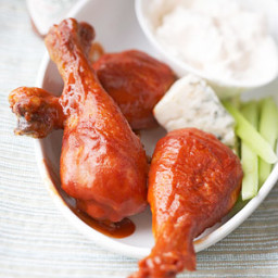 Buffalo Chicken Drumsticks with Blue Cheese Dip