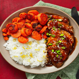 Bulgogi Pork Tenderloin with Roasted Carrots & Lemony Rice
