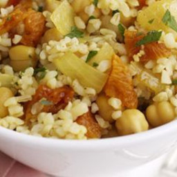 Bulgur Pilaf with Garbanzos and Dried Apricots