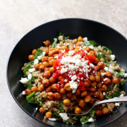 Bulgur Salad with Roasted Chickpeas and Red Peppers