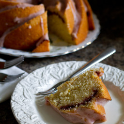 #BundtaMonth: Lemon Raspberry Swirl Bundt Cake