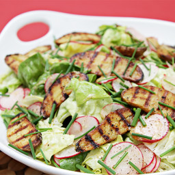Butter lettuce & radish salad with grilled fingerling potatoes