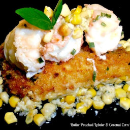 Butter Poached Lobster & Coconut Corn Pudding