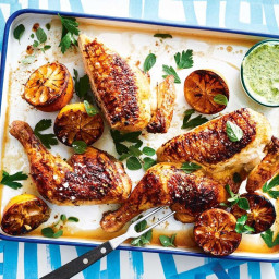 Butterflied chicken with chargrilled lemon