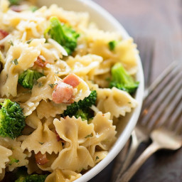 Butterfly Pasta with Bacon and Broccoli