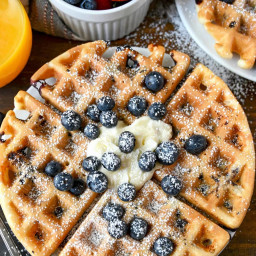 Buttermilk Blueberry Waffles Recipe-Butter Your Biscuit
