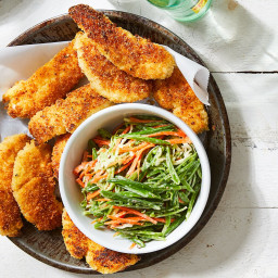 Buttermilk Fried Chicken Tenders with Snap Pea Slaw