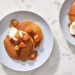 Buttermilk Pancakes with Nectarine Compote & Mascarpone